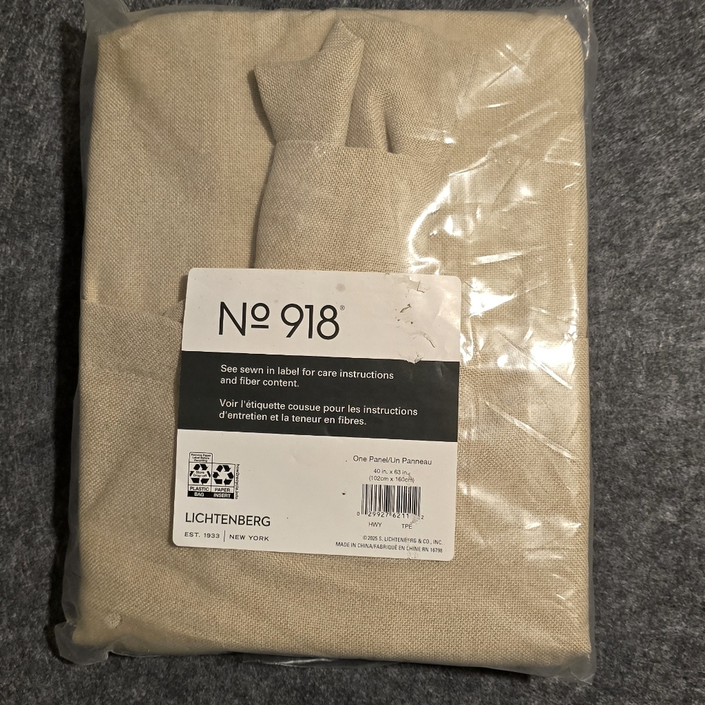No. 918 Beige Curtains Set 40x63 - 5 Panels NEW - Picture 2 of 7